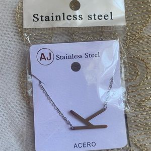 Stainless Steel Silver Letter K Necklace Holiday Gift